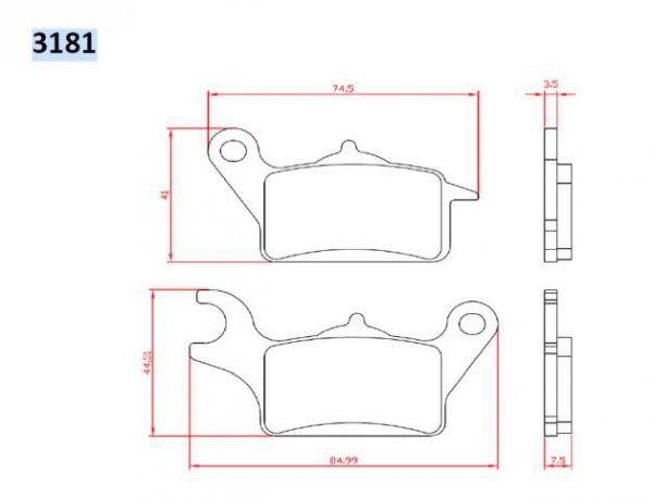 BRENTA KLOCKI HAMULCOWE KH708 HONDA VISION 110 17-18, ZOOMER 110 13-, CLICK 125 12-17, PRZÓD (FT 3181)