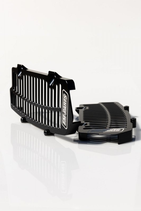 FM-PARTS OSŁONY CHŁODNICY (KRATKI) ALUMINIUM KTM/HUSQVARNA/GAS GAS 20-26 TBI / TPI KOLOR CZARNY