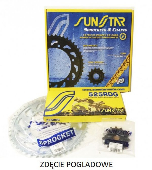 SUNSTAR ZESTAW NAPĘDOWY HONDA CBR 900RR 96-99 STANDARD (16/42/108) (DO 900CC) (SUN41116/SUN1-4483-42/SS525RDG-108N) - MADE IN JA