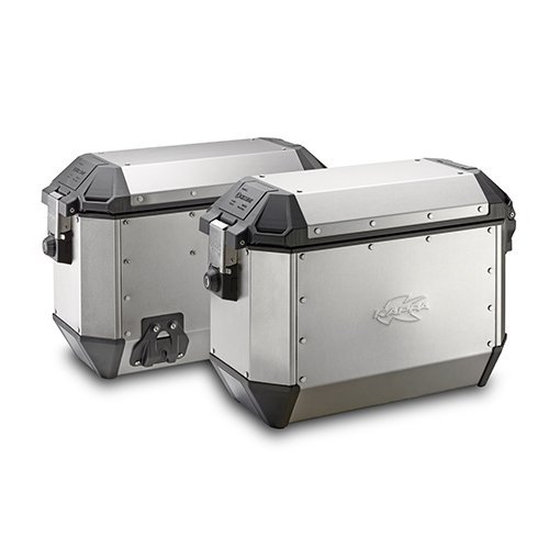 KAPPA KUFRY BOCZNE 36L MONOKEY KMS36A KMISSION ALUMINIOWE (PARA = 2 SZT) + DODATKOWY ZAMEK - DO STELAŻY BOCZNYCH KL, KLR, KLO, K