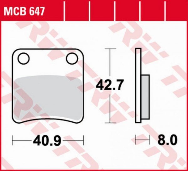 TRW ZF KLOCKI HAMULCOWE KH257 ORGANIC CAGIVA CITY 50 92-97, DAELIM SJ 50 FIVE 01-12, SYM ORBIT 50/125 07-09 PRZÓD, DAELIM SN 125