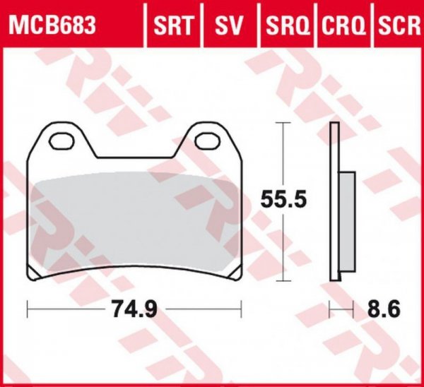 TRW ZF KLOCKI HAMULCOWE KH244 CARBON RACING APRILIA RS 250 97-, RSV 1000 MILE/R 98-00, DUCATI 748/800/900/916/996 97-03, KTM SMC