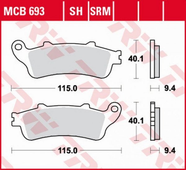 TRW ZF KLOCKI HAMULCOWE KH281 SINTER HONDA FES 125/150 PANTHEON 98-06, FES 250 FORESIGHT 98-05 PRZÓD