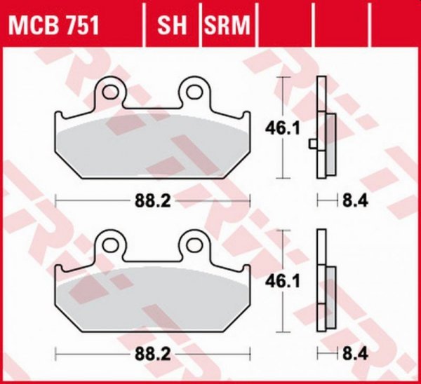 TRW ZF KLOCKI HAMULCOWE KH412 SINTER SUZUKI AN 250 SKY WAWE 07-08, AN 400 BURGMAN 07-, AN 650 BURGMAN 04-, TYŁ