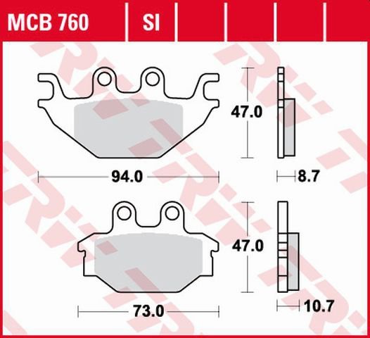 TRW ZF KLOCKI HAMULCOWE KH377 ORGANIC YAMAHA MT 125 14-, YZF 125 08-18, TYŁ