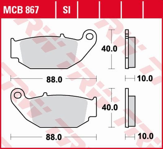 TRW ZF KLOCKI HAMULCOWE KH629 ORGANIC HONDA CB 125 R / 300 R 18-, CRF 250 L 13-17, SUZUKI GSX-R / S 18-, KOVE 800 x TYŁ