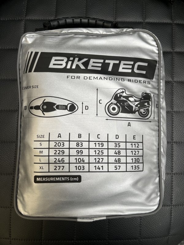 BIKETEC AQUATEC POKROWIEC WODOODPORNY NA MOTOCYKL Z KUFREM r. XL