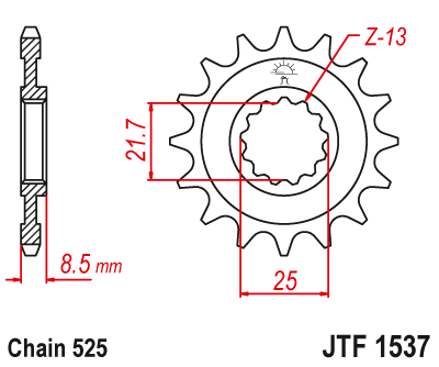 DID JT zestaw napędowy Kawasaki Z900 / ABS (17- 19)