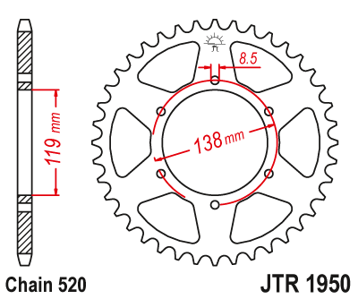  DID JT zestaw napędowy Husaberg MX499 (4 biegi) 92-95