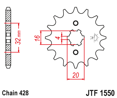 DID JT zestaw napędowy Yamaha WR125 R/X (09-15)