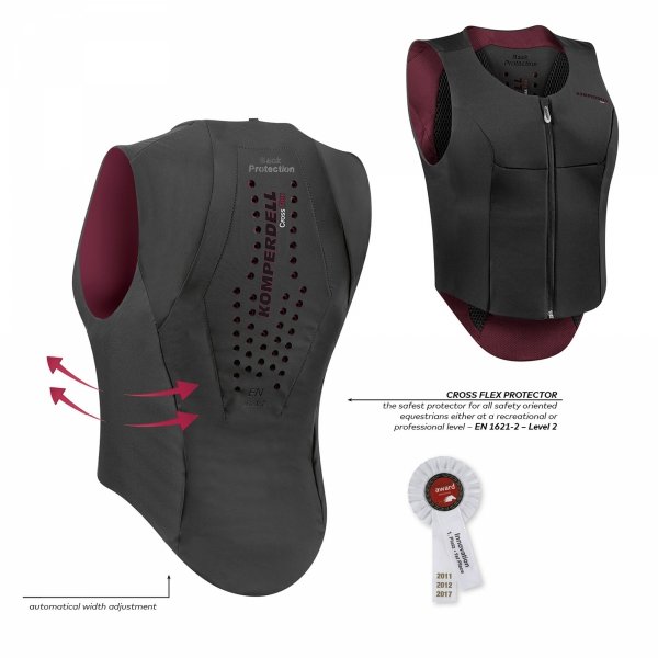 KOMPERDELL Kamizelka ochronna jeździecka Ballistic FlexFit Slim  black- burgund  rozm.S