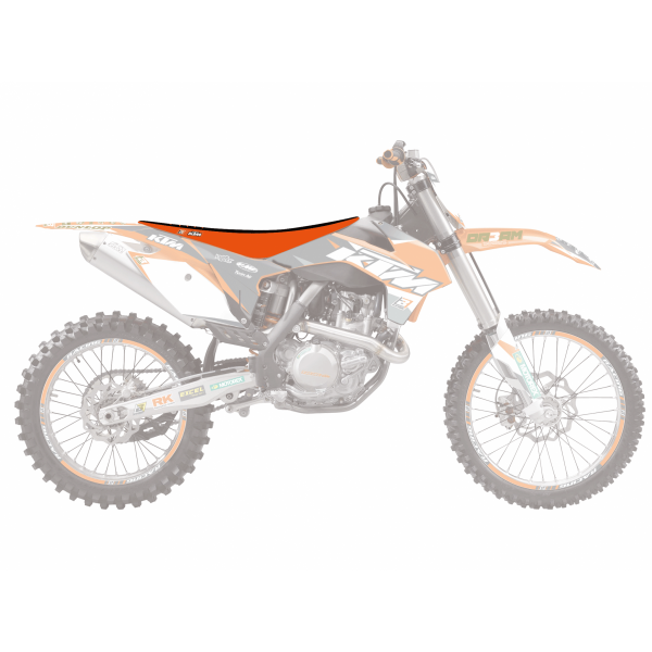 BLACKBIRD POSZYCIE SIEDZENIA KTM SX/SXF '11-'15, EXC '12-'16, DOUBLE GRIP 3  KOLOR CZARNY/POMARAŃCZOWY 