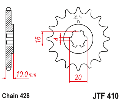 DID JT zestaw napędowy Hyosung RX125 D / 07-11