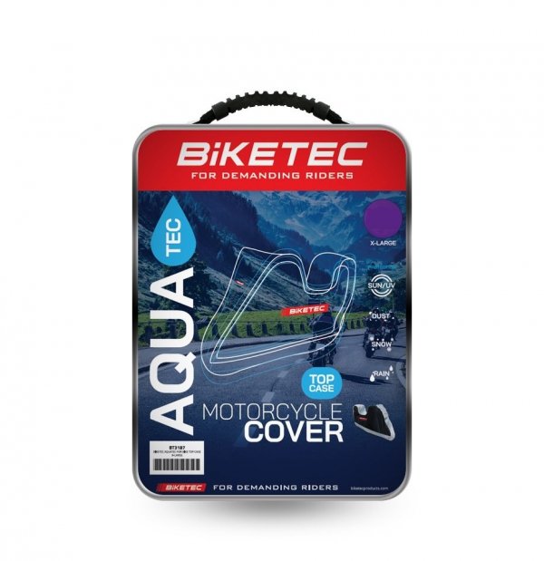 BIKETEC AQUATEC POKROWIEC WODOODPORNY NA MOTOCYKL Z KUFREM r. XL