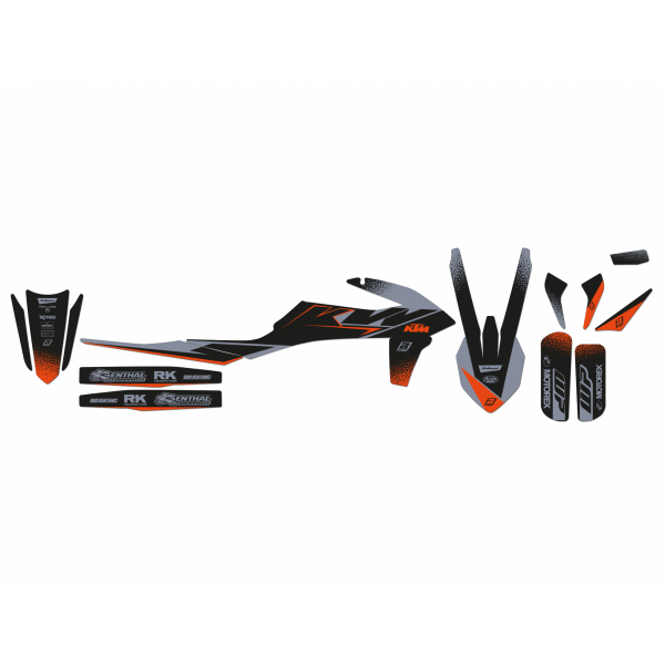 BLACKBIRD KOMPLET NAKLEJEK (OKLEINA) KTM SX SXF (19-21) CZARNY/SZARY MATT