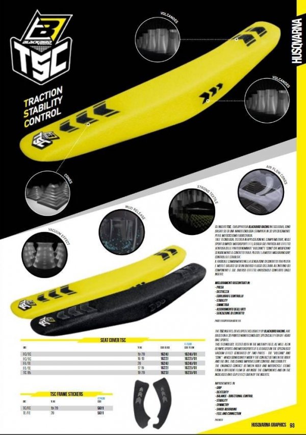 BLACKBIRD POSZYCIE SIEDZENIA HUSQVARNA FC/TC '16-'18, TE/FE '17-'19 TSC żółty