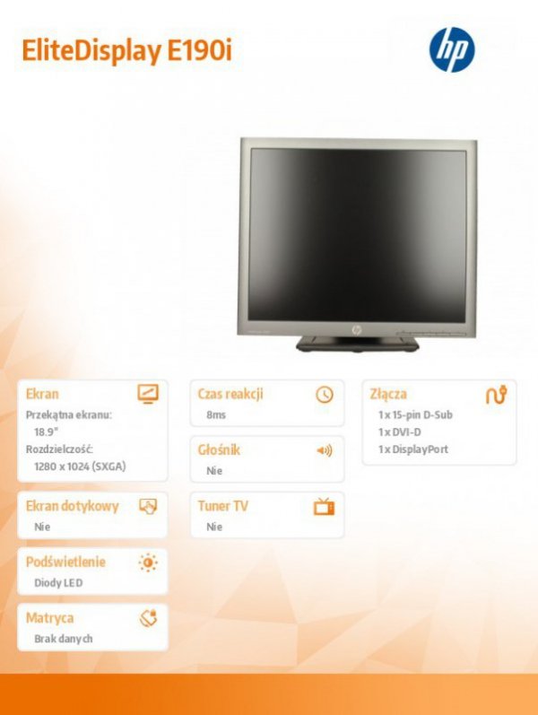 Monitor 18.9 E190i  LCD LED E4U30AA