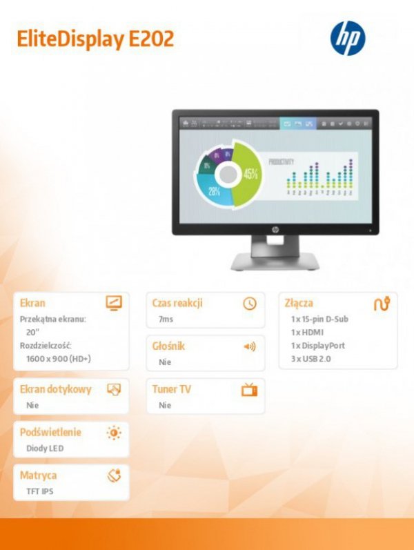 Monitor 20 EliteDisplay E202 M1F41AA