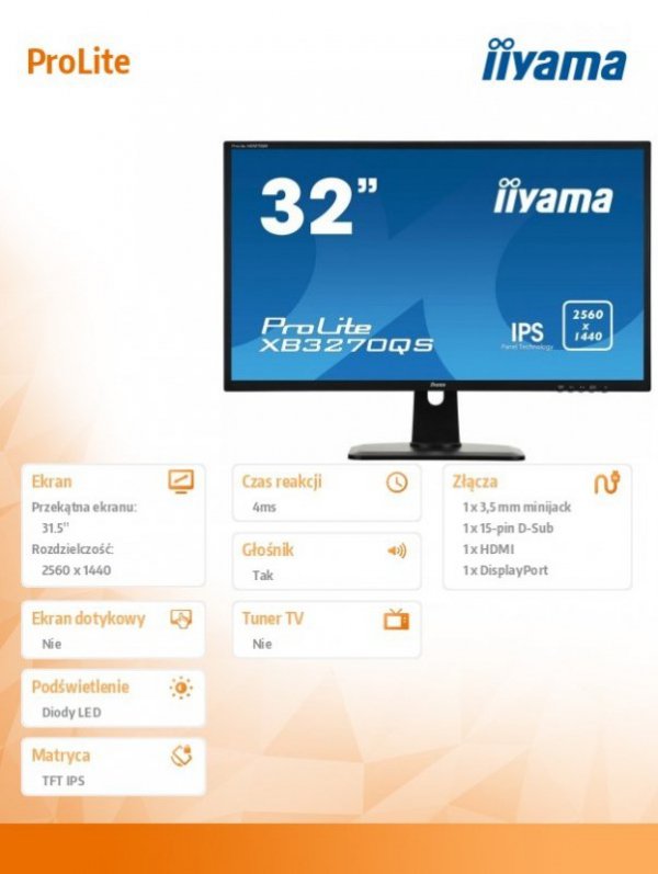 Monitor 32 cale XB3270QS-B1 IPS, WQHD, HDMI, DP, PIVOT
