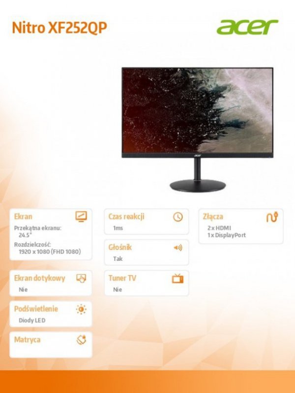 Monitor 24.5 cale Nitro  XF252QPbmiiprx