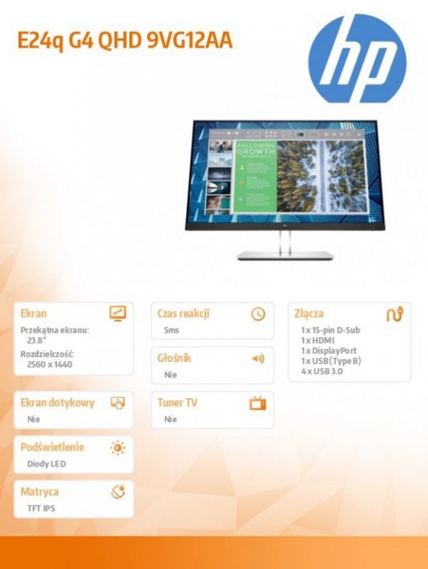 Monitor  E24q G4 QHD 9VG12AA