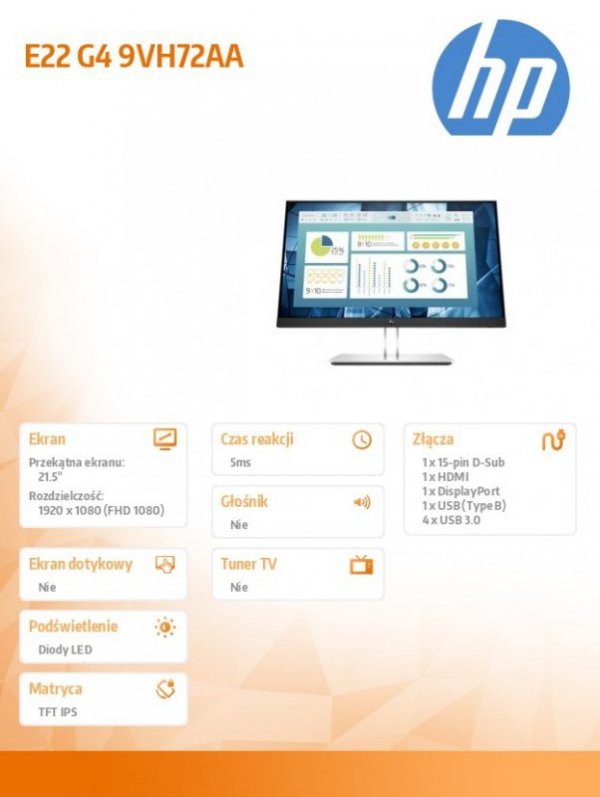 Monitor  E22 G4 FHD 21.5 cala 9VH72AA