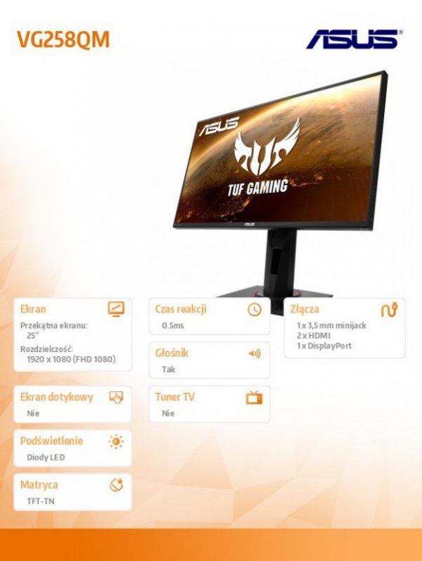Monitor 25 cali VG258QM