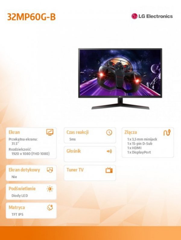 Monitor 32MP60G-B 31.5 cali IPS FHD 16:9 FreeSync