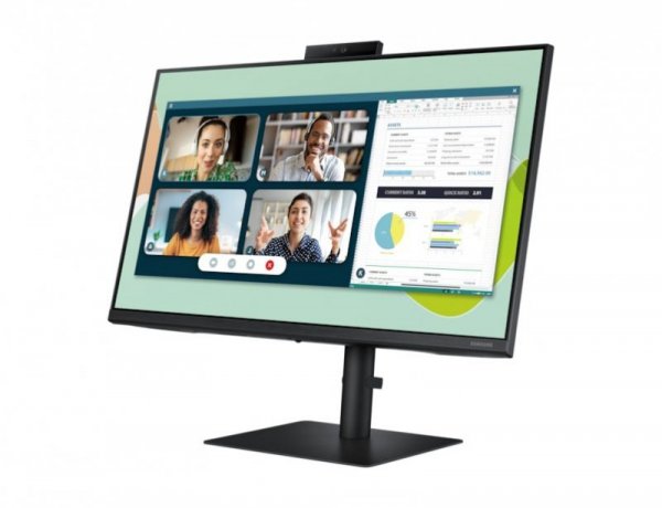 Monitor 24 cale LS24A400VEUXEN IPS 1920 x 1080 FHD 16:9 1xD-sub 1xHDMI 1xDP 3xUSB 3.0 HAS+PIVOT Webcam głośniki płaski 3 lata on