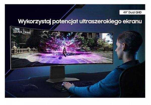 Monitor 49 cali LS49CG950SUXDU OLED 5120x1440 DQHD 32:9 1xHDMI 1xDP 3xUSB 3.0 0,03ms(GTG) WiFi/BT głośniki zakrzywiony HAS 240Hz
