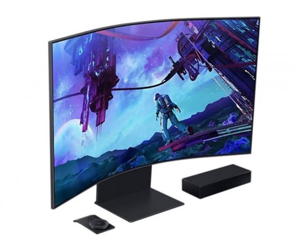Monitor 55 cali LS55CG970NUXEN VA 3840x2160 UHD 16:9 4xHDMI/LAN(RJ45)/2xUSB2.0 1ms(GTG) WiFi/BT głośniki zakrzywiony HAS+PIV 165