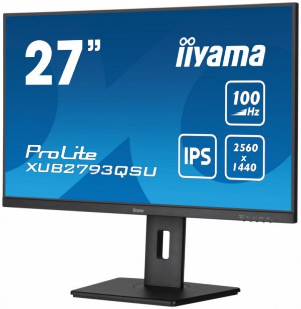 Monitor 27 cali ProLite XUB2793QSU-B6 IPS,QHD,HAS(150mm),100Hz,HDMI,DP,2x2W   2xUSB(3.2),FreeSync