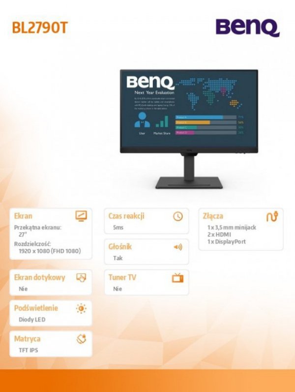 Monitor 27 cali BL2790T  LED 5ms/IPS/HDMI/100Hz