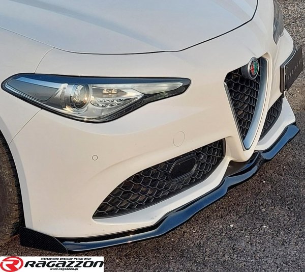 Dokładka, spoiler zderzaka CADAMURO Alfa Romeo Giulia VELOCE czarny połysk