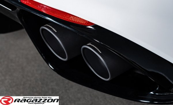 Tłumik końcowy przelotowy Alfa Romeo Giulia 2.0 Quadrifoglio style RAGAZZON BLACK 4x102mm sportowy wydech