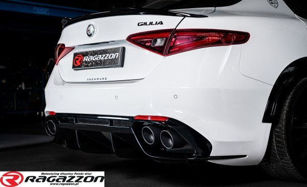 Tłumik końcowy Alfa Romeo Giulia 2.0 Quadrifoglio style RAGAZZON CARBON 4x100mm sportowy wydech