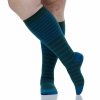 VIM&VIGR - podkolanówki uciskowe II stopnia kompresji - NYLON  - butelkowa zieleń w morskie paski
