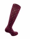 RELAXSAN - Podkolanówki uciskowe z bawełny - bordowe w kropki Fancy Socks (18 - 22 mmHg)