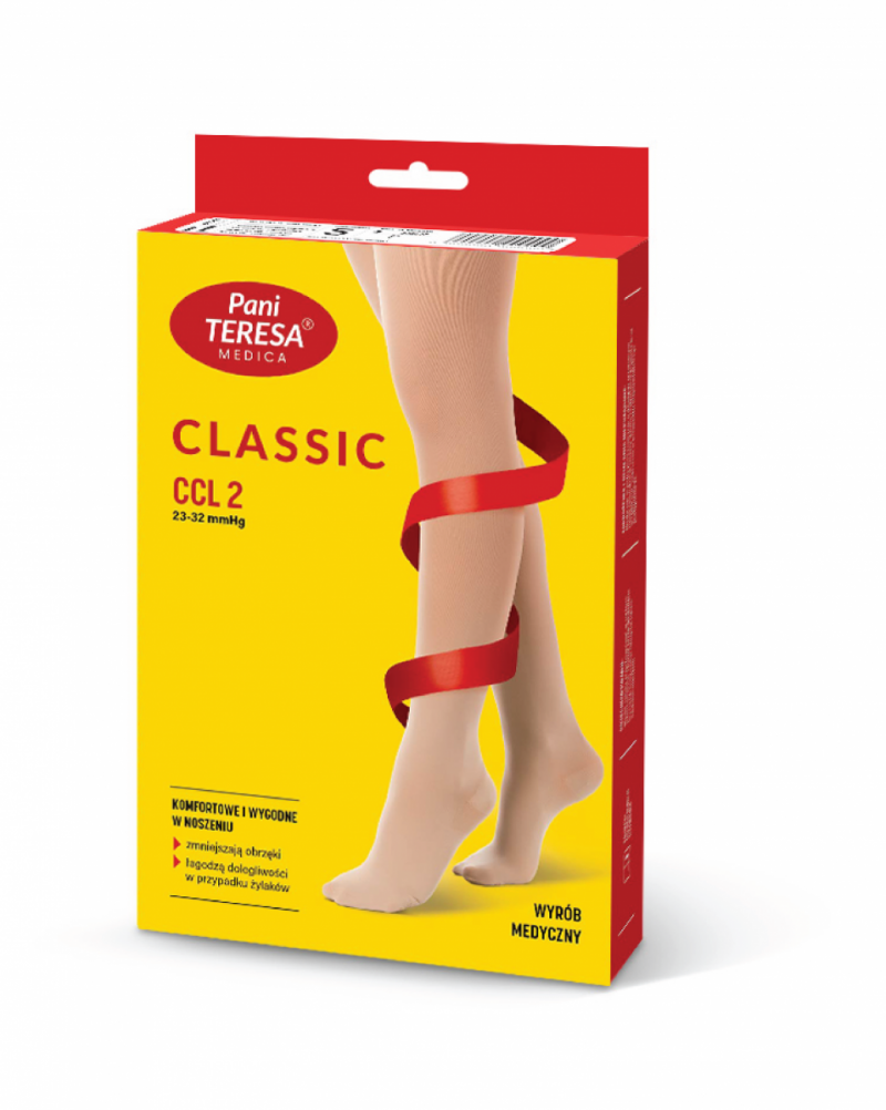 PANI TERESA CLASSIC Podkolanówki przeciwżylakowe 2 stopnia kompresji WYPRZEDAŻ ciemny beż
