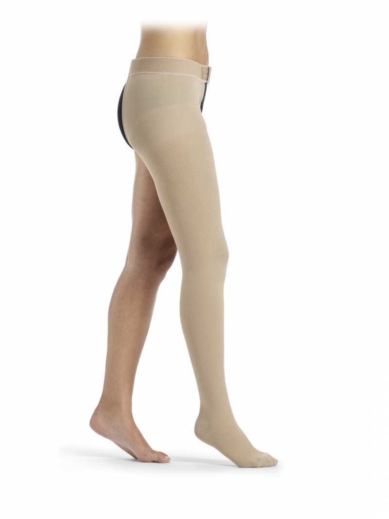Sigvaris Pończocha pojedyncza z bawełną z przypięciem do paska I klasy ucisku COTTON Essential THERMOREGULATING