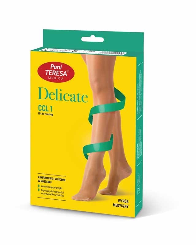 PANI TERESA PREMIUM delicate Rajstopy medyczne uciskowe CCL 1 - TRANSPARENTNE