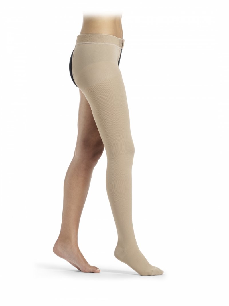 Sigvaris Pończocha pojedyncza z bawełną z przypięciem do paska III klasy ucisku COTTON Essential THERMOREGULATING