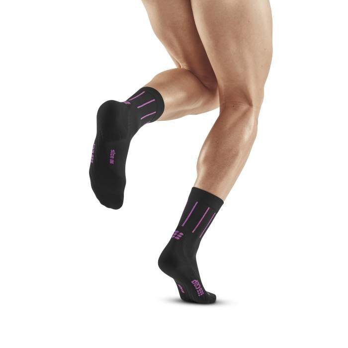 CEP męskie skarpety uciskowe w paski  PINSTRIPE MID CUT