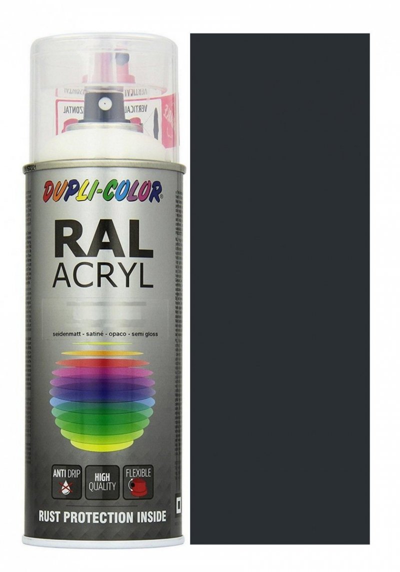 Motip lakier grafitowy czarny farba połysk 400 ml akrylowy acryl szybkoschnący RAL 9011