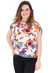 Bluzka z wzorem, fason nietoperz, Kreator Studio Mody, rozmiar 46