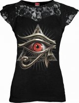 Bluzka Evil Eye - Lace Sleeve Top - Spiral