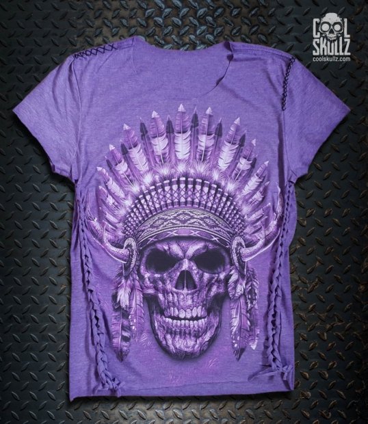 Native American Purple - Ladies Cool Skullz