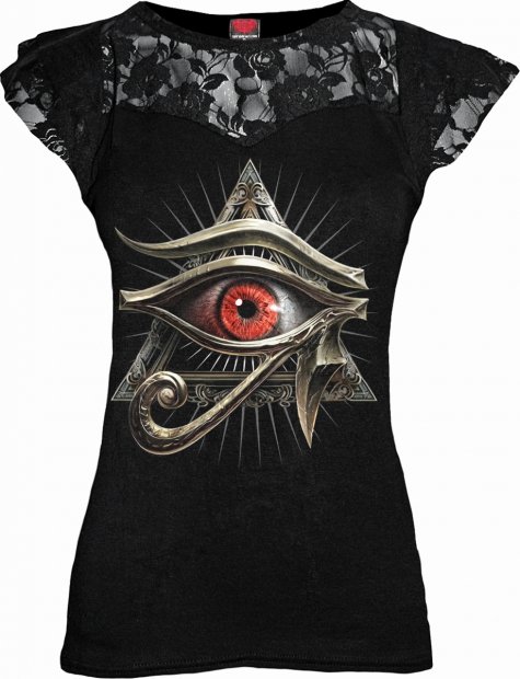 Evil Eye - Lace Sleeve Top Spiral
