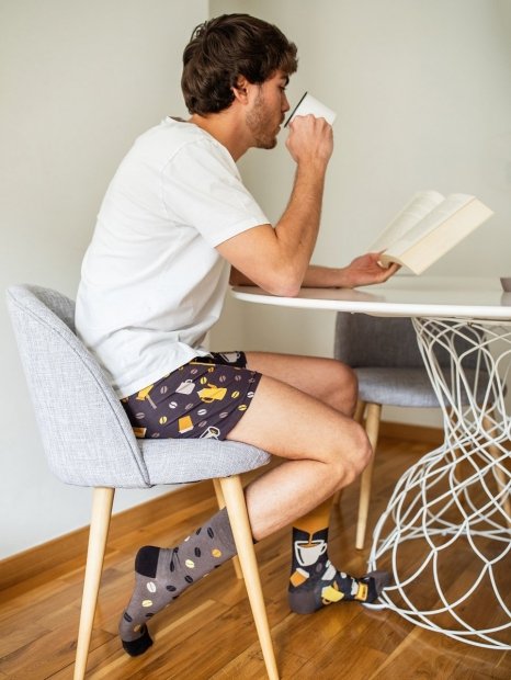 Coffee Beans - Mens Fitted Trunks - Good Mood