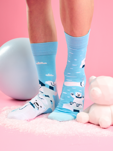Fishing Polar Bear - Socks Good Mood